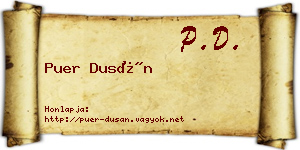 Puer Dusán névjegykártya